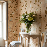 Обои ручная роспись Gustavian Tree of Life Special Colourway on Edo custom white painted silk варинант исполнения - 1 | Loft Concept в Тюмени