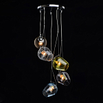 Люстра каскадная с 5-ю разноцветными стеклянными плафонами Kaleido варинант исполнения - 3 | Loft Concept в Тюмени