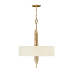 Люстра подвесная с широким белым текстильным абажуром и вертикальными декоративными элементами Hinkley варинант исполнения - 2 | Loft Concept в Тюмени