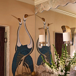 Обои ручная роспись Sarus Cranes Colourway SC-208 on Raw Silk dyed silk варинант исполнения - 2 | Loft Concept в Тюмени