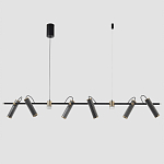 Люстра с 8-ю цилиндрическими плафонами на магнитном креплении и черным металлическим основанием Bronze Concert варинант исполнения - 1 | Loft Concept в Тюмени