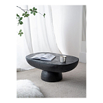 Столик кофейный черного цвета с овальной столешницей и круглым основанием Black Dalmen Table варинант исполнения - 3 | Loft Concept в Тюмени