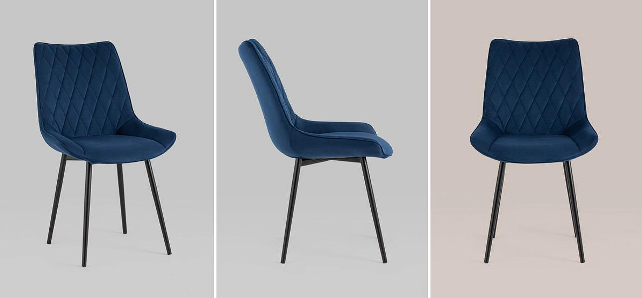 Стул Seoul S Chair Синий велюр Стул Seoul S Chair Синий велюр - Loft-Concept в Тюмени