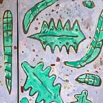 Премиальный Шкаф Defoliation двухстворчатый роспись зеленые листья  варинант исполнения - 5 | Loft Concept в Тюмени