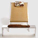 Дизайнерское кресло на металлическом каркасе с подставкой для ног Poltronova Mies Armchair варинант исполнения - 5 | Loft Concept в Тюмени