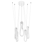 Подвесной светильник белого цвета с 6-ю изогнутыми плафонами Flow Loop варинант исполнения - 4 | Loft Concept в Тюмени