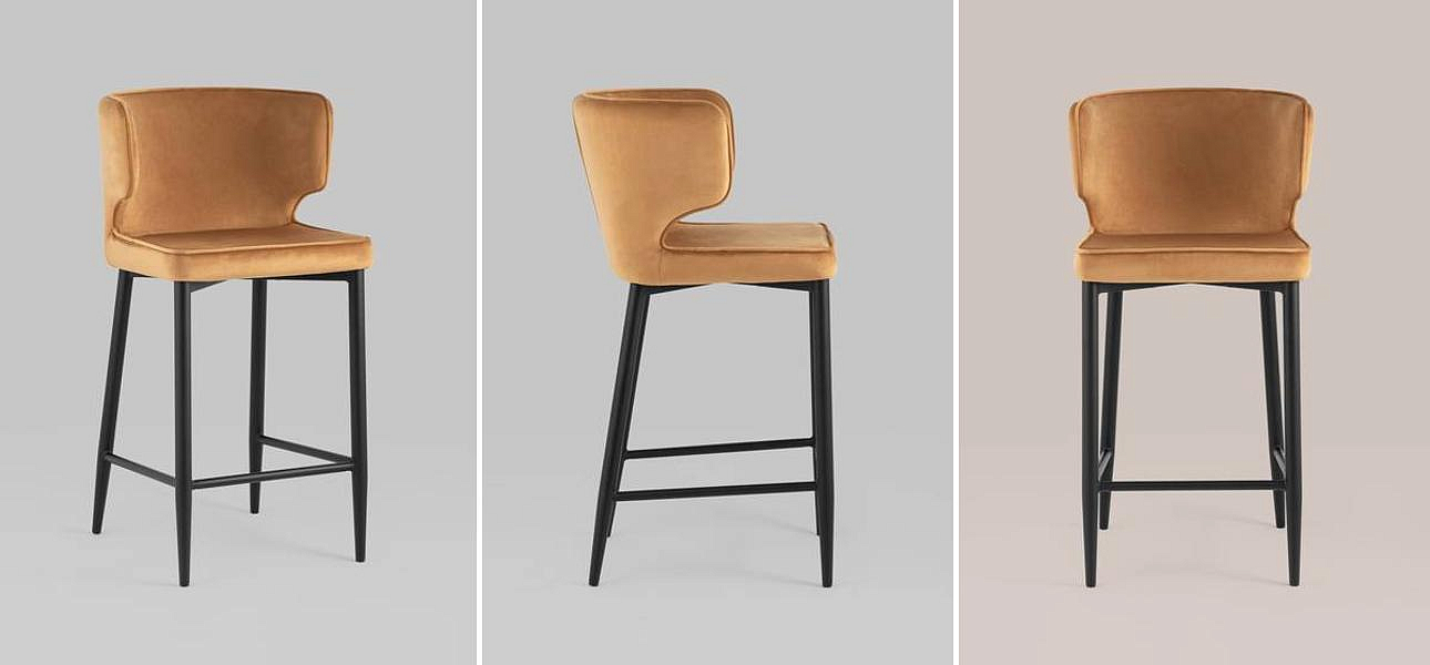 Стул Полубарный Chair посадка 65 см Терракотовый Велюр Стул Полубарный Chair посадка 65 см Терракотовый Велюр - Loft-Concept в Тюмени
