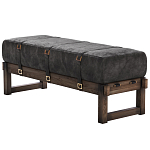 Банкетка Duncan винтажная черная кожа варинант исполнения - 3 | Loft Concept в Тюмени