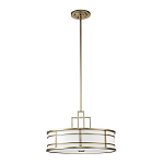 Подвесной светильник цвета латунь с белым матовым плафоном с геометрическим рисунком Feiss варинант исполнения - 7 | Loft Concept в Тюмени