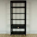 Стеллаж Elsa Dreams Black со стеклянными полками и ящиком варинант исполнения - 4 | Loft Concept в Тюмени