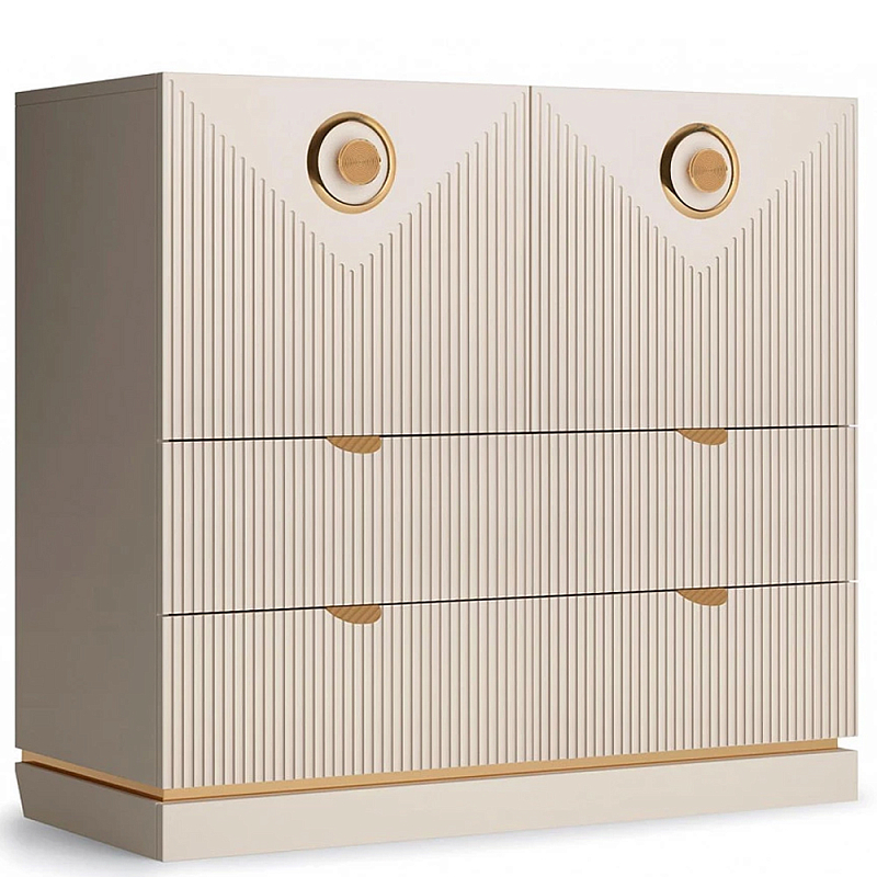 Комод с фактурным фасадом Satin Furniture Бежево-серый Комод с фактурным фасадом Satin Furniture Бежево-серый в Тюмени | Loft Concept