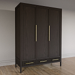 Большой Шкаф Primo Темный орех с 3 дверьми и 3 выдвижными ящиками варинант исполнения - 4 | Loft Concept в Тюмени