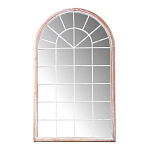 Зеркало-окно настенное в венецианском стиле с деревянной рамой бежевого цвета Venetian Smooth варинант исполнения - 1 | Loft Concept в Тюмени