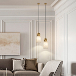 Подвесной светильник светодиодный с цилиндрическим плафоном Stone Helios варинант исполнения - 5 | Loft Concept в Тюмени