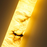 Подвесной светильник цилиндрической формы с плафоном из алебастра и металлическими торцами Темная Латунь 60 см Cryptocrystalline Stone варинант исполнения - 4 | Loft Concept в Тюмени