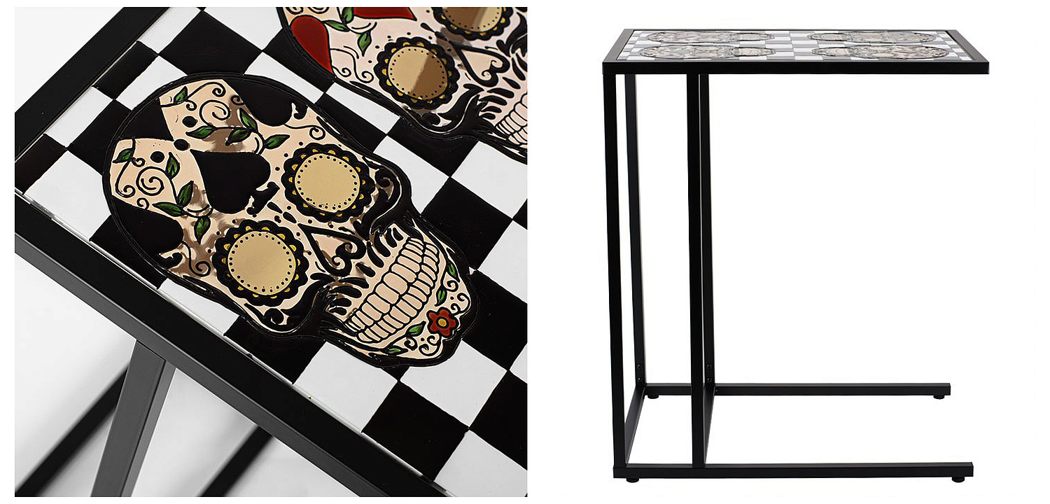 Приставной стол Skull on Chessboard Приставной стол Skull on Chessboard - Loft-Concept в Тюмени