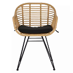Стул с ротанговым плетением Wicker Half Chair с подлокотниками варинант исполнения - 1 | Loft Concept в Тюмени