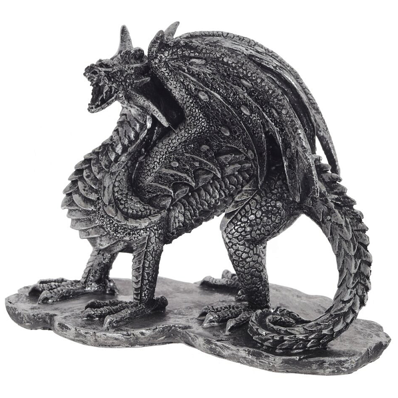 Декоративная статуэтка Дракон Dragon Black Silver Statuette Серебряный Декоративная статуэтка Дракон Dragon Black Silver Statuette Серебряный в Тюмени | Loft Concept