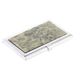 Визитница карманная металлическая с накладкой из натурального камня Апатит Stone Business Card Holders варинант исполнения - 2 | Loft Concept в Тюмени