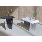 Slice журнальный столик из мрамора и массива дуба варинант исполнения - 2 | Loft Concept в Тюмени