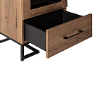 Шкаф-витрина в стиле лофт с чёрной стеклянной дверью Urban Style Space 2 варинант исполнения - 3 | Loft Concept в Тюмени