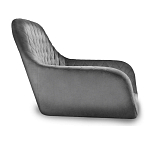 Барный стул со спинкой и подлокотниками на 4-х металлических ножках Douglas Rhombus Серый Велюр варинант исполнения - 2 | Loft Concept в Тюмени