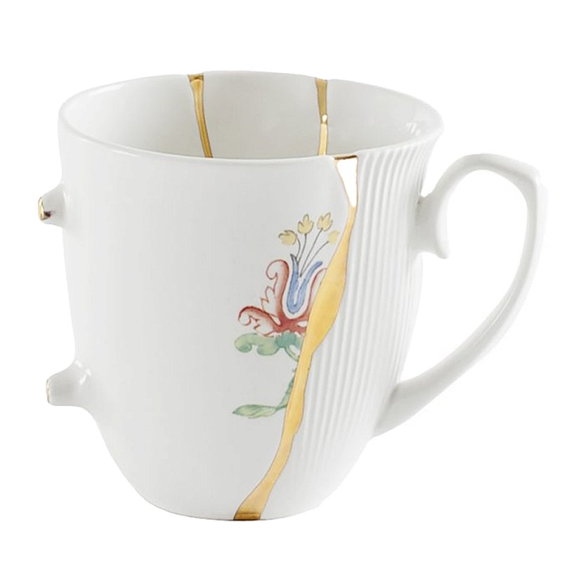 Кружка Seletti Kintsugi 2 Белый Золотой Мульти в Тюмени | Loft Concept 
