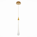 Подвесной светильник с плафоном в форме капли на золотистом каркасе Raindrop варинант исполнения - 1 | Loft Concept в Тюмени