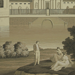 Обои ручная роспись Monuments of Paris Terre Foncée on scenic paper варинант исполнения - 1 | Loft Concept в Тюмени