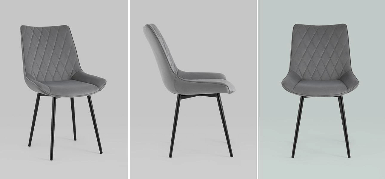 Стул Seoul S Chair Серый Велюр Стул Seoul S Chair Серый Велюр - Loft-Concept в Тюмени