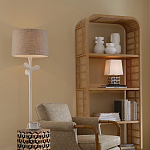 Торшер с белым каркасом и тканевыми абажуром Natural Stems варинант исполнения - 5 | Loft Concept в Тюмени