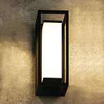 Уличный настенный светильник прямоугольный с чёрной рамкой Высота 35 см Geometric Glow варинант исполнения - 2 | Loft Concept в Тюмени