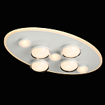 Потолочный светильник овальной формы белого цвета с 7-ю лампами Lunar Pebbles варинант исполнения - 3 | Loft Concept в Тюмени