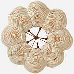 Круглая люстра волнистой формы с декором из круглых деревянных бусин White Wooden Beads Chandelier L варинант исполнения - 2 | Loft Concept в Тюмени