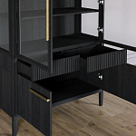 Витрина Primo со стеклянными фасадами и буфетом шпон Черный дуб варинант исполнения - 6 | Loft Concept в Тюмени