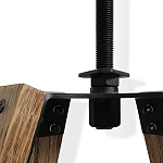 Барный стул со спинкой и металлической подставкой на 4-х деревянных ножках Бежевый Велюр Vendramin Chair варинант исполнения - 5 | Loft Concept в Тюмени