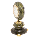 Часы настольные бронзовые из натуральных камней Мрамор и Змеевик Stone Clock варинант исполнения - 14 | Loft Concept в Тюмени