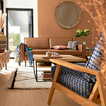 Кресло с каркасом из массива дуба Deniaud Oak Blue Print  Armchair варинант исполнения - 5 | Loft Concept в Тюмени