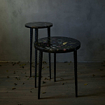 Круглый журнальный столик со столешницей из эпоксидной смолы Epoxy Resin Flowers Coffee Table варинант исполнения - 5 | Loft Concept в Тюмени