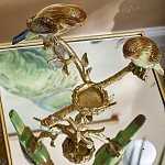 Подсвечник с двумя попугаями из фарфора на бронзовой ветке Eden Garden варинант исполнения - 5 | Loft Concept в Тюмени