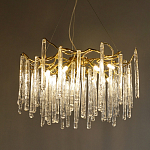 Люстра на подвесе с каркасом из металла и прозрачными подвесками из стекла Droplet Chandelier варинант исполнения - 1 | Loft Concept в Тюмени