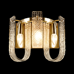 Бра с металлическим основанием золотого цвета и хрустальными подвесками Textured Glass варинант исполнения - 3 | Loft Concept в Тюмени