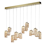 Подвесной светильник линейный с плафонами волнистой формы из фактурного стекла Big Wave варинант исполнения - 8 | Loft Concept в Тюмени