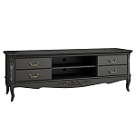 ТВ-тумба черная из массива бука с 4-мя ящиками и 2-мя полками Black Provence варинант исполнения - 1 | Loft Concept в Тюмени