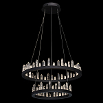 Люстра с двумя кольцами черного цвета с хрустальными элементами QUARTZ CRYSTAL варинант исполнения - 3 | Loft Concept в Тюмени