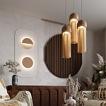 Бра круглое натуральная пробка с бахромой Natural Cork варинант исполнения - 5 | Loft Concept в Тюмени