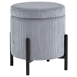 Серо-голубой пуф на черных ножках SANJAY варинант исполнения - 1 | Loft Concept в Тюмени