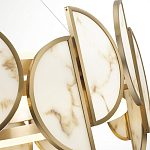 Люстра круглая с полукруглыми плафонами из искусственного алебастра в бронзовой оправе Marbella варинант исполнения - 8 | Loft Concept в Тюмени