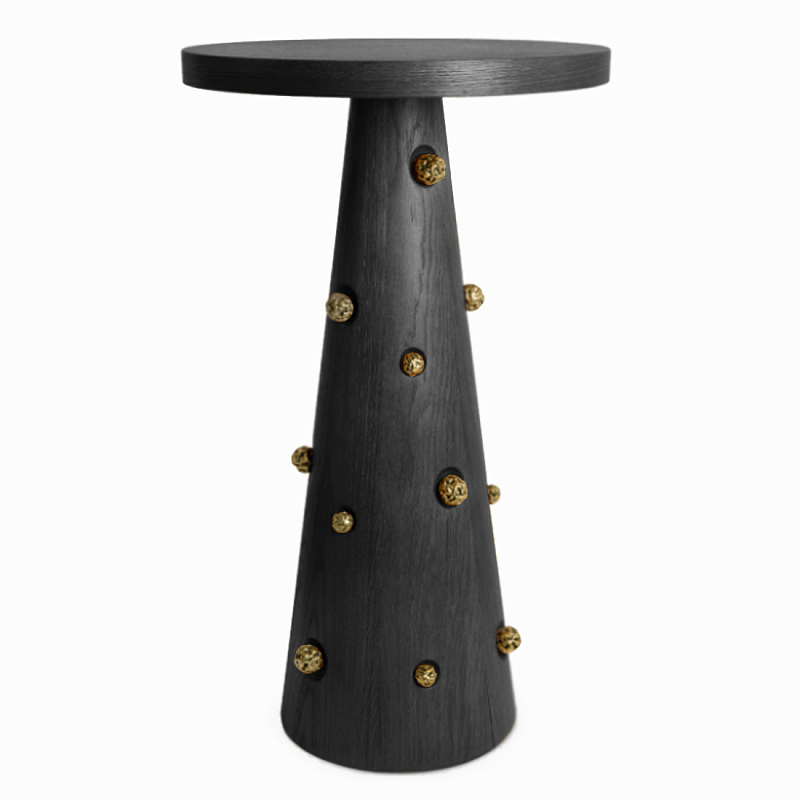 Приставной столик Okinawa Black Side table Черный Золотой в Тюмени | Loft Concept 