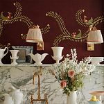 Обои с вышивкой ручной работы Fyodor Original colourway on Merlot linen варинант исполнения - 4 | Loft Concept в Тюмени